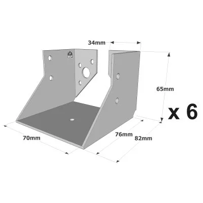 Balkenschuhe mit innenliegenden Schenkeln, SAI CLASSIC-Serie (Dicke 2 mm) - Réf. SAI200/70/2_6