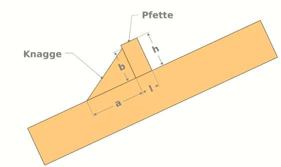 Knagge für schräge Pfette