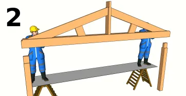 Präsentieren Sie den verzangten Querbalken auf den Kerben