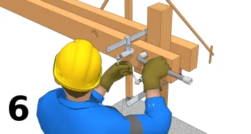 Befestigen Sie die Befestigungsbolzen.