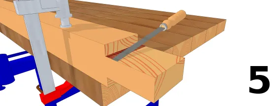 Schließen Sie die Kerbe mit einer Feile ab