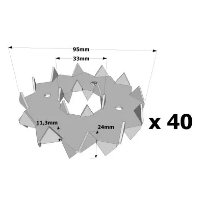 Die Einpressdübel Bulldogs - Réf. C1-95G-B_40