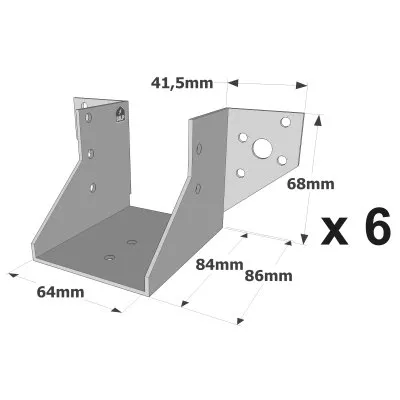 Balkenschuhe mit außenliegenden Schenkeln, SAE CLASSIC-Serie (Dicke 2 mm, Tiefe 84 mm) - Réf. SAE200/64/2_6