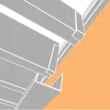 Visualisation 3D : chéneau Gris ALU RAL9006 sous les lames et mécanisme SUNDIY