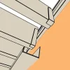 Visualisation 3D : chéneau Beige sable RAL7044 sous les lames et mécanisme SUNDIY