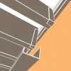 Visualisation 3D : chéneau Gris beige RAL7006 sous les lames et mécanisme SUNDIY