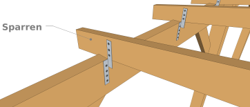 Technik 5 und 6 : Befestigung der Dachsparren mit Sparrenpfettenverbinder