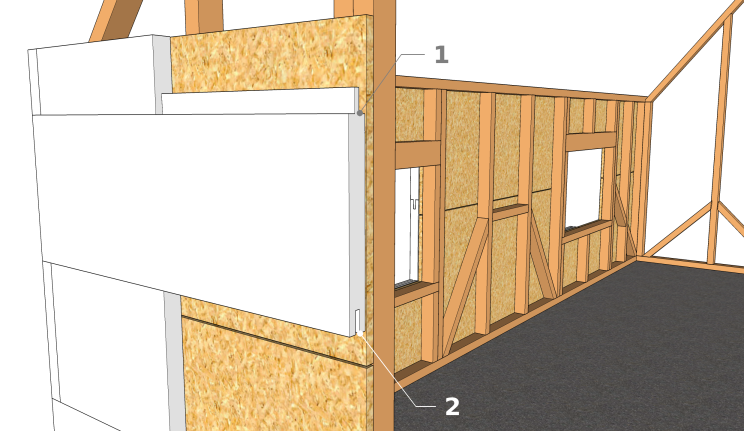 Zusammenbau der Holzwolle-Leichtbauplatten (Technik 1)