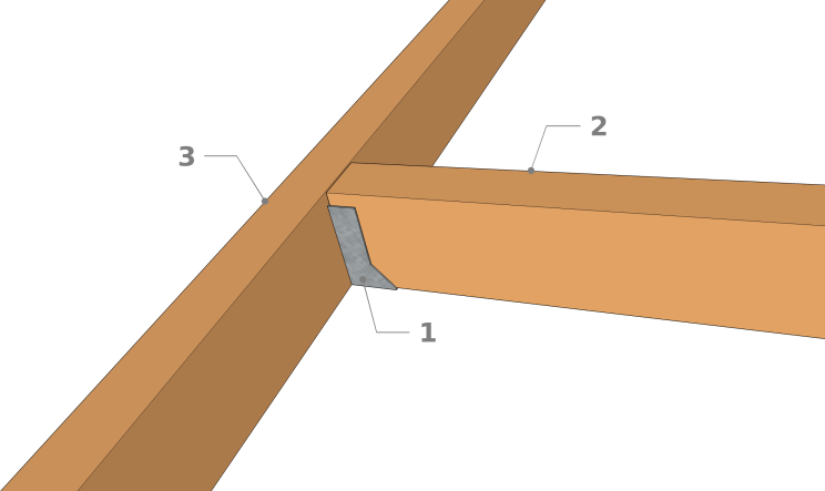 Verbindung mit Metallbalkenschuh oder Winkelverbinder aus Metall